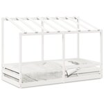 vidaXL Lit pour enfants avec toit blanc 100x200 cm bois de pin massif