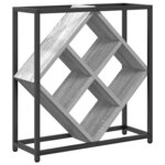 vidaXL Étagère à vin Gris 51 x 18 x 52 5 cm Bois d'ingénierie