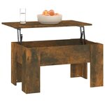 vidaXL Table basse Chêne fumé 79x49x41 cm Bois d'ingénierie