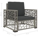 vidaXL Salon de jardin 6 Pièces avec coussins résine tressée gris