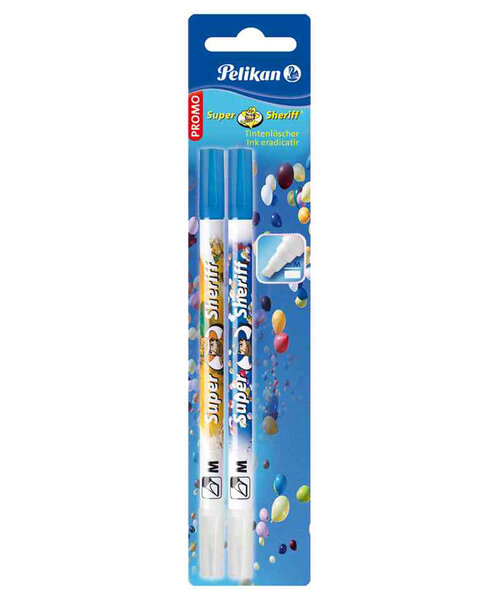 Lot de 2 effaceurs d'encre  sous blister  2 pointes  effacer & corriger PELIKAN
