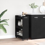 Cabinet roulant vidaXL Chêne noir 60x22x79 cm Bois d'ingénierie
