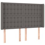 vidaXL Sommier à lattes de lit matelas LED Gris 140x190cm Similicuir
