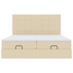 VidaXL Cadre de lit ottoman avec matelas crème 200x200cm tissu