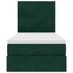 vidaXL Cadre de lit ottoman avec matelas vert foncé 100x200 cm velours