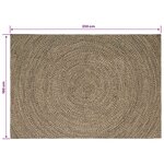 vidaXL Tapis de surface Naturel et noir 160 x 230 cm Jute