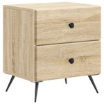 vidaXL Cabinet de chevet 2 Pièces Chêne Sonoma 43 x 34 5 x 47 5 cm
