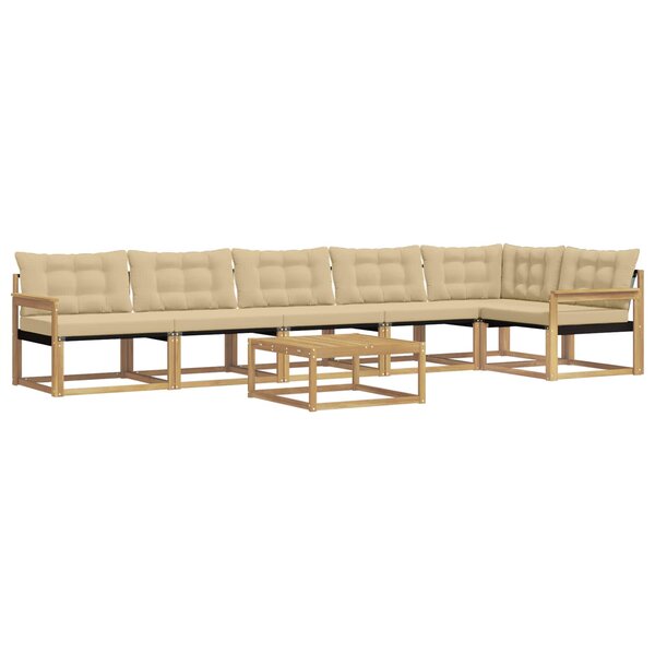 vidaXL Ensemble de canapés d'extérieur 7 pc Blanc et Beige