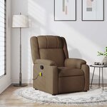 vidaXL Fauteuil de massage inclinable Marron Tissu