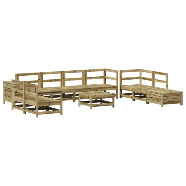 vidaXL Salon de jardin 11 Pièces bois de pin imprégné