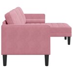 vidaXL Canapé 3 places avec chaise L en velours rose clair de 160 cm