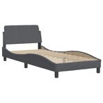 vidaXL Cadre de lit avec lumières LED gris foncé 90x190 cm velours