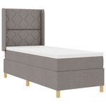Lit box spring vidaXL avec matelas et LED Taupe 80x200 cm Tissu