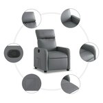 vidaXL Fauteuil inclinable Gris Similicuir