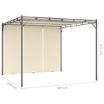 vidaXL Belvédère de jardin avec rideau latéral 3x3x2 25 m Crème
