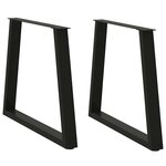 vidaXL Pieds de table à manger en forme de V  2 pièces  noir  70 x (72-73 3) cm  acier