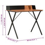 vidaXL Bureau Noir et marron 80x50x84 cm