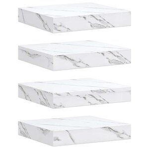vidaXL Étagère Murale 4 Pièces Marbre blanc 23 x 23 5 x 4 cm
