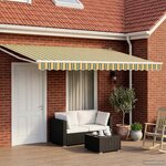 vidaXL Auvent rétractable électrique Vert Jaune Blanc 4 × 3 m