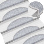 vidaXL Tapis d'escalier 10 Pièces 56x17x3 cm Gris clair