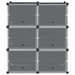 vidaXL Cubes de rangement 6 Pièces avec portes noir PP