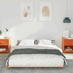 vidaXL Cadre de lit surélevé Marron cire 150 x 200 cm