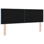 vidaXL Tête de lit LED Bleu Foncé Ensemble de 2 Bleu Foncé Tissu  Bois