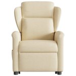 vidaXL Fauteuil inclinable Crème Tissu