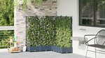 vidaXL Bac à fleurs avec Treillis 5 Pièces Gris 120 x 120 x 125.5 cm PP