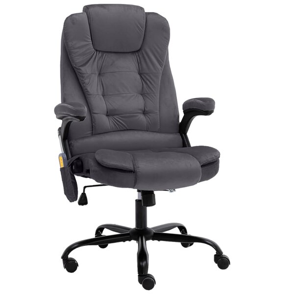 vidaXL Chaise de bureau de massage Gris foncé Velours