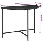 vidaXL Table de jardin Noir 100x50x75 cm Résine tressée