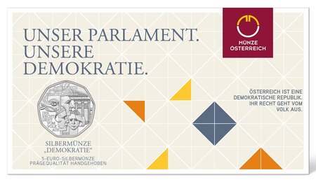 Pièce de monnaie 5 euro Autriche 2022 argent BU – Démocratie