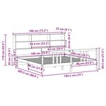 vidaXL Lit bibliothèque sans matelas 180x200 cm bois massif de pin