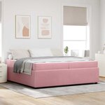 vidaXL Cadre de lit avec matelas Rose 200 x 200 cm Velours