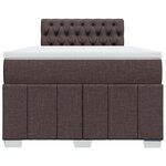 vidaXL Sommier à lattes de lit et matelas marron foncé 120x190cm tissu