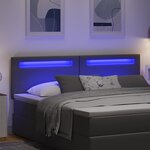 vidaXL Tête de lit LED Gris 180 cm Cuir synthétique