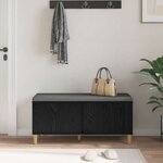 vidaXL Banc d'entrée avec coussin Chêne noir 100 x 38 x 46 cm