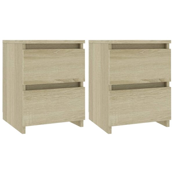 vidaXL Tables de chevet 2 Pièces Chêne sonoma 30x30x40 cm Bois ingénierie