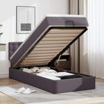 vidaXL Lit ottoman avec matelas gris 80x200 cm similicuir