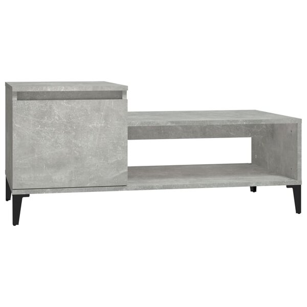 vidaXL Table basse Gris béton 100x50x45 cm Bois d'ingénierie