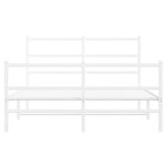 vidaXL Cadre de lit métal sans matelas et pied de lit blanc 140x190 cm