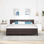 vidaXL Lit à ressorts avec matelas Marron foncé 180 x 200 cm tissu
