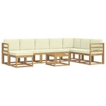 vidaXL Ensemble de canapés d'extérieur 9 Pièces Blanc et crème