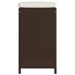 vidaXL Tabourets de bar jardin coussins lot de 4 marron résine tressée