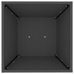 vidaXL Jardinières en Pilier de Jardin   2 Pièces avec bol noir  dimensions 40x40x100 cm  en acier.