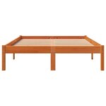 vidaXL Cadre de lit sans matelas cire marron 135x190cm bois pin massif