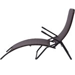 vidaXL Chaise longue pliable résine tressée marron