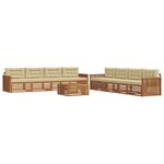 vidaXL Ensemble de canapés d'extérieur 9 Pièces Naturel et Beige