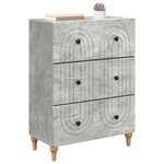 vidaXL Armoire à tiroirs Gris béton 66 x 34 5 x 90 cm