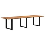 vidaXL Table à manger marron clair bois de chêne massif rectangulaire